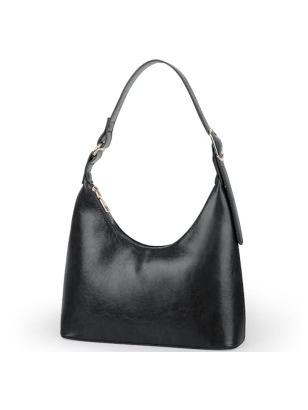 Small Crescent Hobo Shoulder Bag PU Leather Underarm Purse